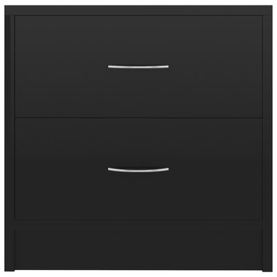 vidaXL Naktinės spintelės, 2vnt., juodos, 40x30x40cm, MDP, blizgios