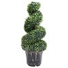 vidaXL Dirbtinis buksmedis vazone, žalias, 89cm, spiralės formos
