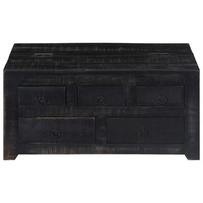 vidaXL Kavos staliukas, juodas, 65x65x30 cm, mango medienos masyvas