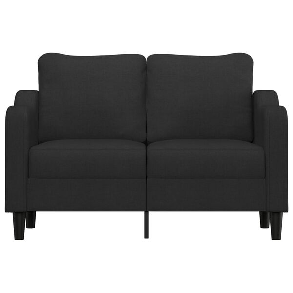 vidaXL Dvivietė sofa, juodos spalvos, 120cm, audinys
