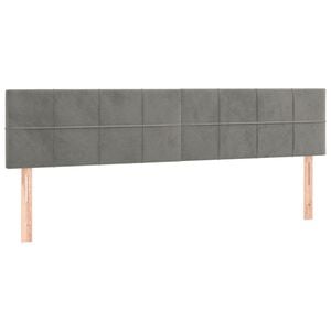 vidaXL Galvūgaliai, &scaron;viesiai pilki, 160x5x78/88 cm, aksominiai