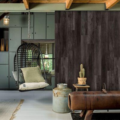 WallArt Lentjuostės, anglies juodos, tvarto ąžuolo medienos stiliaus
