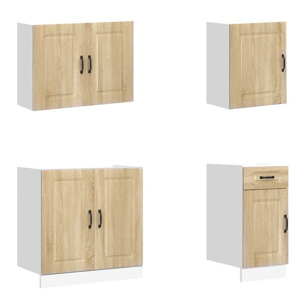 vidaXL Virtuvinių spintelių komplektas, 7 dalių, Kalmar, ąžuolo