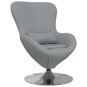 vidaXL Kiau&scaron;inio formos krėslas &Scaron;viesiai pilka 63 x 73 x 90 cm audinys