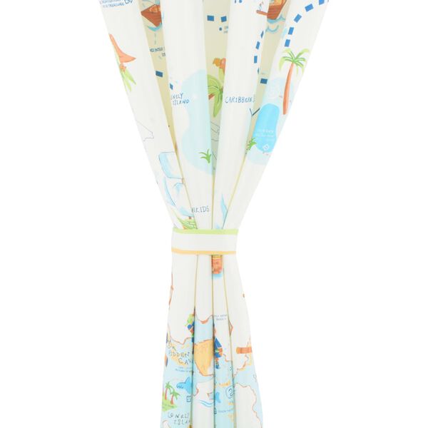 vidaXL Vaiki&scaron;kos naktinės užuolaidos, 2vnt., 140x240cm, su žemėlapiu