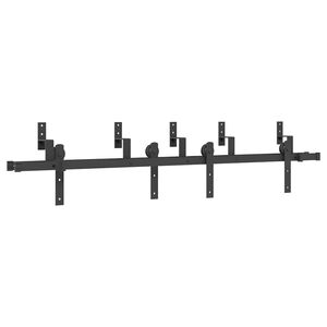 vidaXL Stumdomų durų įrangos rinkinys, juodos spalvos, 183 cm, plienas