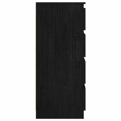 vidaXL Šoninė spintelė, juoda, 60x36x64cm, pušies medienos masyvas