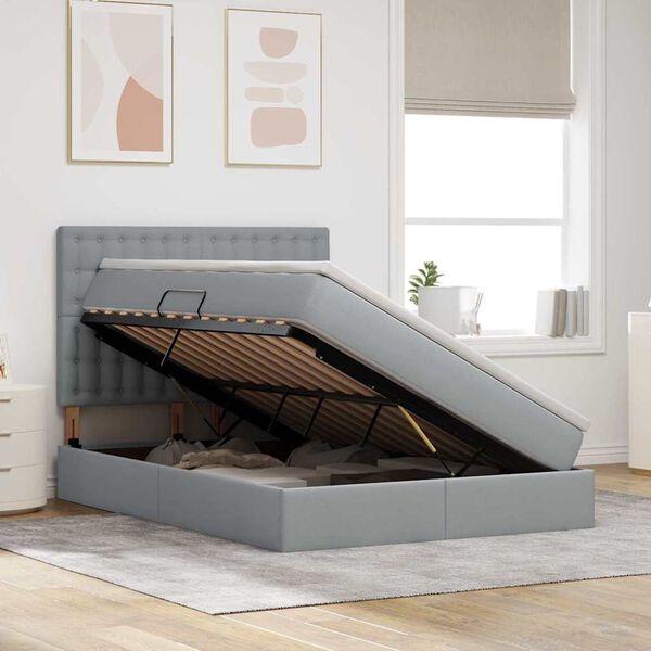 vidaXL Lova su daiktų laikymo vieta ir čiužiniu 140 x 190 cm