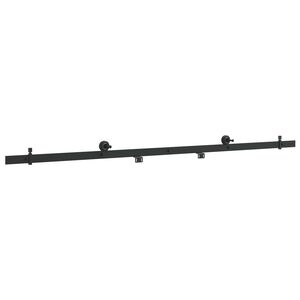 vidaXL Stumdomų durų furnitūros komplektas 200 cm Plienas Juoda