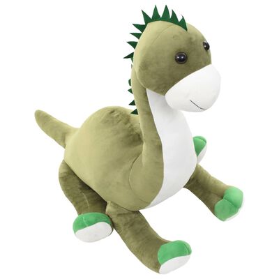 vidaXL Minkštas žaislinis dinozauras-Brontozauras, žalias, pliušinis