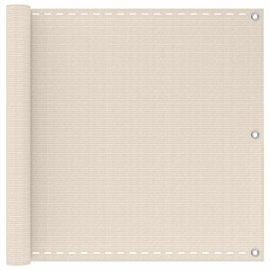 vidaXL Balkono Ekranas Kreminė 75 x 700 cm HDPE ir aliuminis
