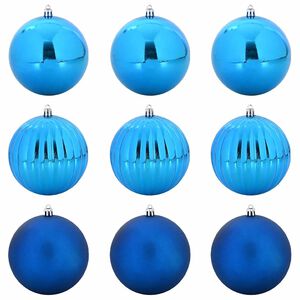 vidaXL Kalėdų Burbulų Rinkinys XL 9 vnt. Mėlyna &Oslash; 15 cm Plastmasė