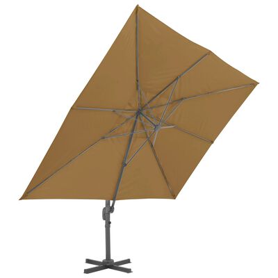 vidaXL Gem. form. saulės skėtis su alium. stulp., taupe sp., 400x300cm