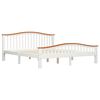 vidaXL Lovos rėmas su 2 stalčiais, baltas ir ąžuolo, 180x200cm, pu&scaron;is