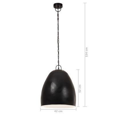 vidaXL Pakabinamas šviestuvas, juodas, 42cm, 25W, apskritas, E27