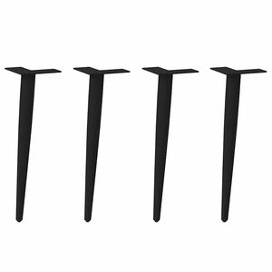 vidaXL Kavos staliuko kojelės, kūginės, 4 vnt., juodos, 30-31 cm, plienas