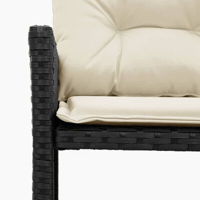 vidaXL Sodo sofa su stalu/pagalvėlėmis, juoda, poliratanas, L formos