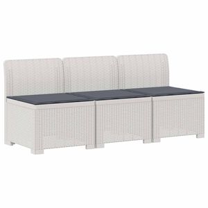 vidaXL 3-vietė sodo sofa su pagalvėlėmis, Rattan i&scaron;vaizda 3 vietos PP