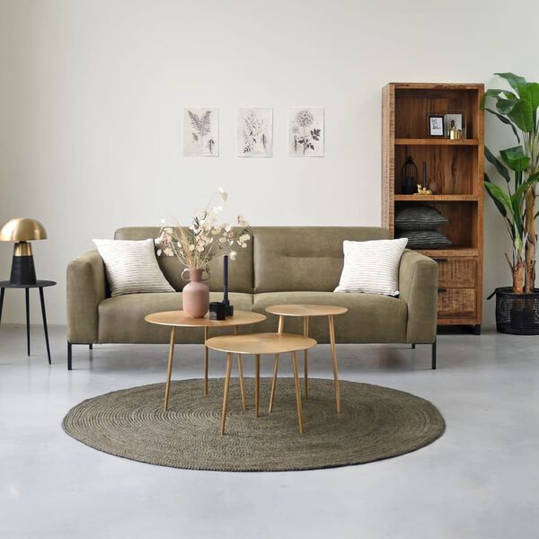 LABEL51 Kilimas Jute, chaki spalvos, 150x150cm, apskritas, XL