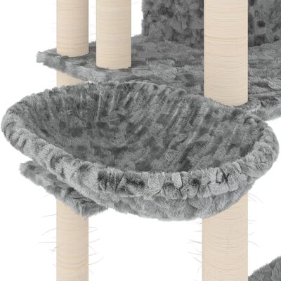 vidaXL Draskyklė katėms su stovais iš sizalio, šviesiai pilka, 191cm