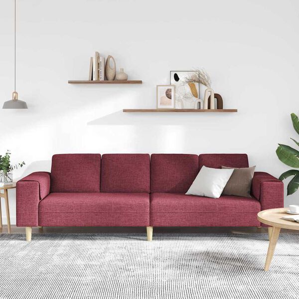 vidaXL Svetainės sofa Vyno raudona 250 x 77 x 76 cm Poliesteris