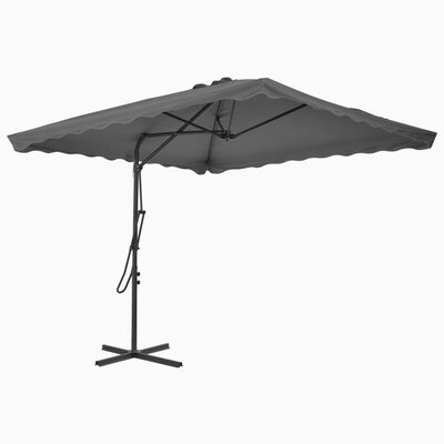 vidaXL Lauko skėtis su plieniniu stulpu, antr. sp., 250x250 cm