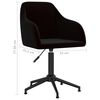 vidaXL Pasukamos valgomojo kėdės, 4vnt., juodos spalvos, aksomas