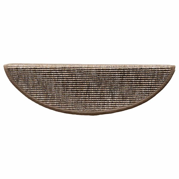 vidaXL Laiptų kilimėliai, 15 vnt., 56x17x3 cm, šviesiai rudi, pusapvaliai