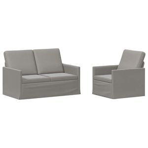 vidaXL Sofos komplektas 2 pcs &Scaron;viesiai pilka Aksomas