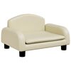 vidaXL Vaiki&scaron;ka sofa, kreminės spalvos, 50x40x30 cm, dirbtinė oda