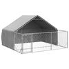 vidaXL Lauko voljeras &scaron;unims su aptvaru, 3x3x1,9m, plienas