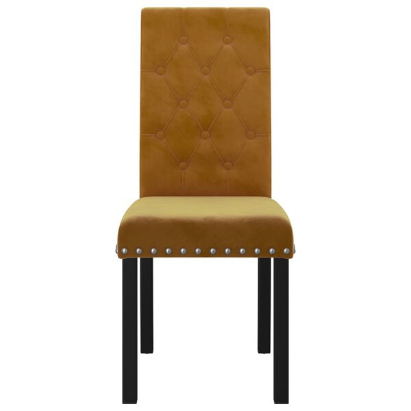 vidaXL Valgomojo kėdės, 6vnt., rudos spalvos, aksomas