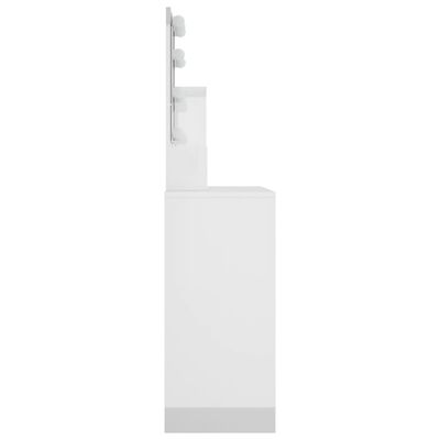 vidaXL Kosmetinis staliukas su LED, baltas, 86,5x35x136cm, blizgus
