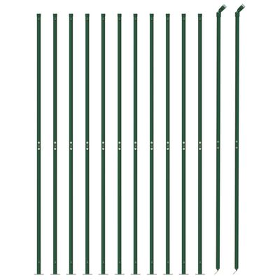 vidaXL Vielinė tinklinė tvora su flanšais, žalios spalvos, 1x25 m