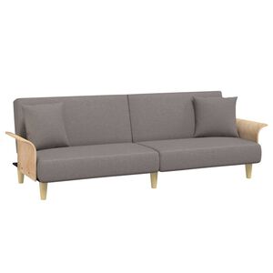 vidaXL Sofa-lova su porankiais, taupe spalvos, audinys