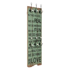 vidaXL Paltų kabykla HAPPY LOVE, mont. prie sienos, 6 kabl., 120x40cm