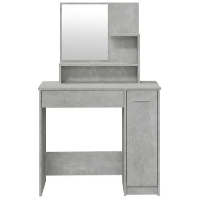 vidaXL Kosmetinis staliukas su veidrodžiu, pilkas, 86,5x35x136cm