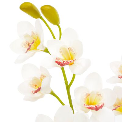 vidaXL Dirbtinė orchidėja su vazonu, balta, 90cm