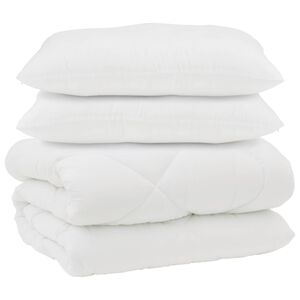 vidaXL Antklodė su pagalvėmis su pagalve 3 pcs Balta