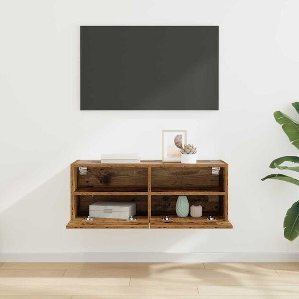 vidaXL TV sieninė spintelė Senovinis medis 80 x 30 x 30 cm