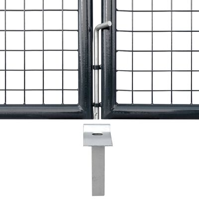 vidaXL Tinkliniai sodo vartai, pilki, cinkuotas plienas, 289x150cm