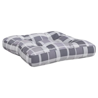 vidaXL Palečių pagalvėlės, 3vnt., pilkos spalvos, audinys, languotos