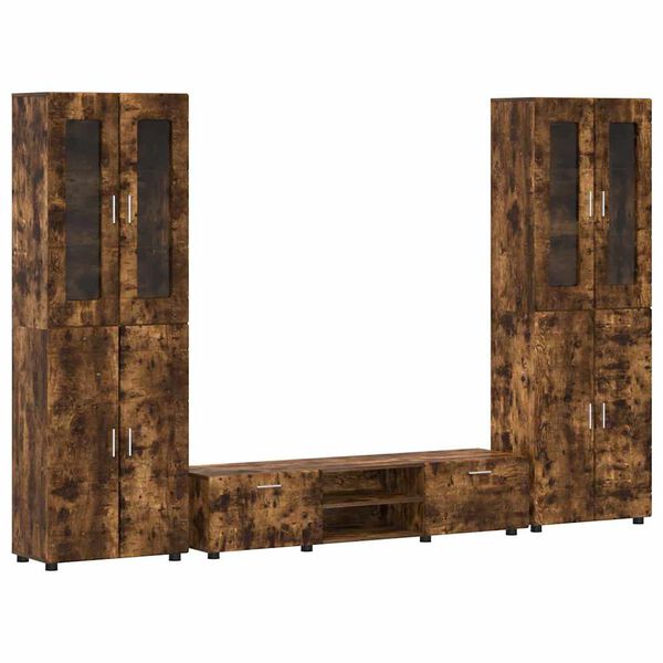 vidaXL TV spintelių komplektas FLORIN Rūkyta ąžuolas Apdirbta mediena