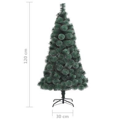 vidaXL Dirbtinė Kalėdų eglutė su LED/žaisliukais, žalia, 120cm, PVC/PE