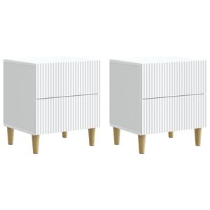 vidaXL &Scaron;alia lovos spintelė su stalčių 2 pcs Balta 43 x 34,5 x 48 cm
