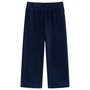 vidaXL Vaiki&scaron;kos kelnės, tamsiai mėlynos spalvos, velvetas, 116 dydžio