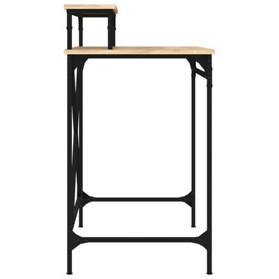 vidaXL Rašomasis stalas, ąžuolo, 80x50x90cm, apdirbta mediena/geležis