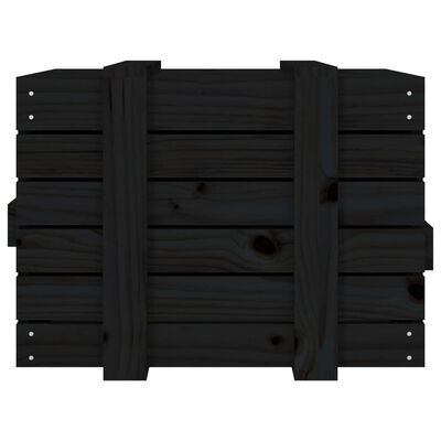 vidaXL Daiktadėžė, juoda, 58x40,5x42cm, pušies medienos masyvas
