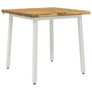 vidaXL 60 x 55 x 75 cm Kietos akacijos mediena Balta Stačiakampio