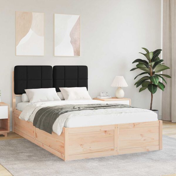 vidaXL Lovo rėmas su apmu&scaron;tu galvūgaliu Juoda 120 x 200 cm